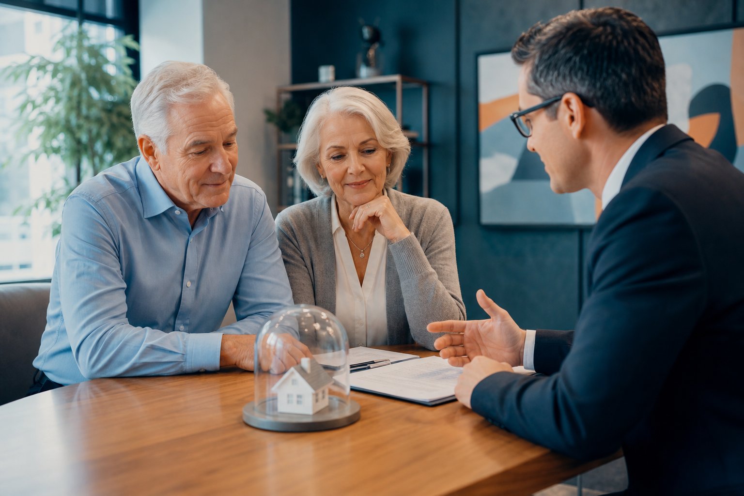 Insurance advisor explaining coverage options